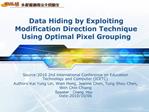 Data Hiding by Exploiting Modification Direction Technique Using Optimal Pixel Grouping