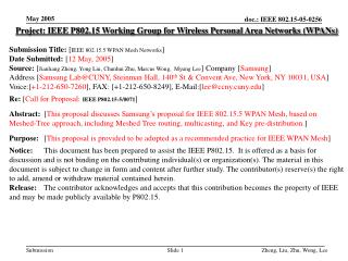 Project: IEEE P802.15 Working Group for Wireless Personal Area Networks (WPANs)