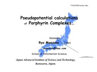 Pseudopotential calculations of Porphyrin Complexes…