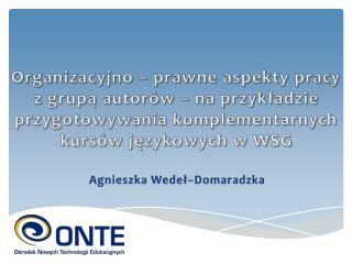 Agnieszka Wedeł–Domaradzka