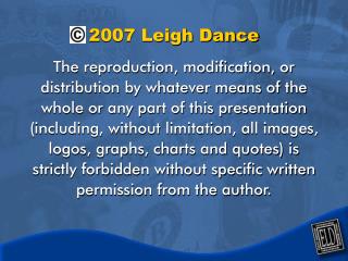 2007 Leigh Dance