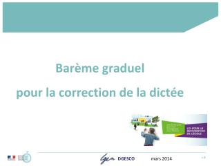 Barème graduel pour la correction de la dictée