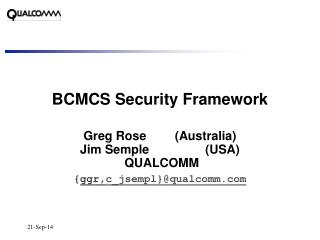 BCMCS Security Framework