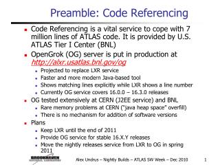 Preamble: Code Referencing