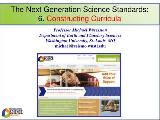 The Next Generation Science Standards: 6. Constructing Curricula