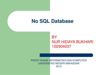 No SQL Database