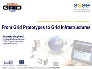 Fabrizio Gagliardi EU DataGrid Project Leader EGEE Project Coordinator f.gagliardi@cern.ch