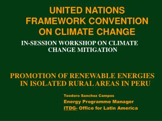 UNITED NATIONS FRAMEWORK CONVENTION ON CLIMATE CHANGE