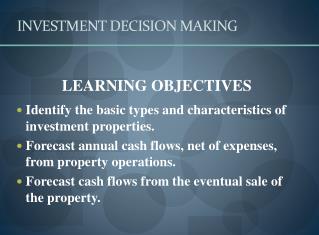 INVESTMENT DECISION MAKING