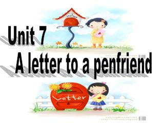 A letter to a penfriend