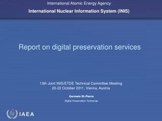 Report on digital preservation services