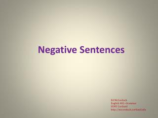 Negative Sentences