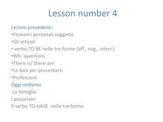 Lesson number 4