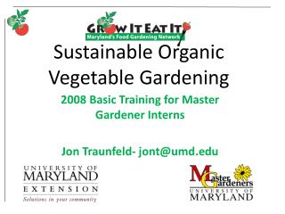 Sustainable Organic Vegetable Gardening