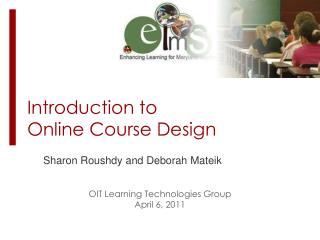 Introduction to Online Course Design