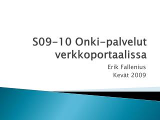 S09-10 Onki-palvelut verkkoportaalissa