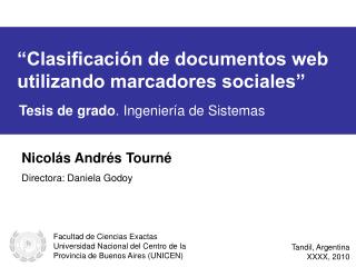 “Clasificación de documentos web utilizando marcadores sociales”