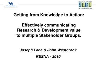 Joseph Lane &amp; John Westbrook RESNA - 2010