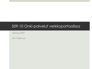 S09-10 Onki-palvelut verkkoportaalissa