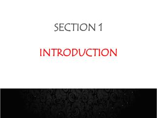 SECTION 1 INTRODUCTION