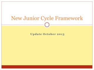 New Junior Cycle Framework