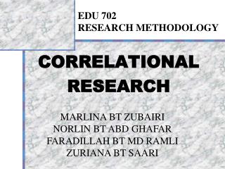 CORRELATIONAL RESEARCH