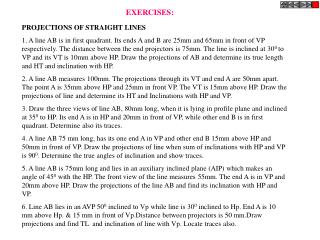 PROJECTIONS OF STRAIGHT LINES