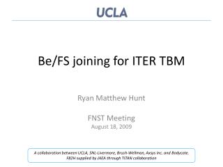 Be/FS joining for ITER TBM