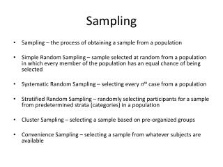 Sampling