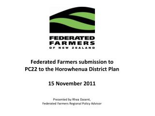 Federated Farmers of New Zealand.