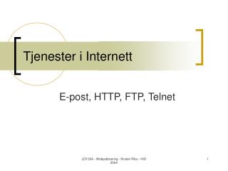 Tjenester i Internett