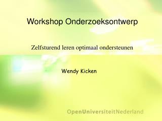 Workshop Onderzoeksontwerp