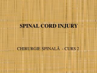 SPINAL CORD INJURY