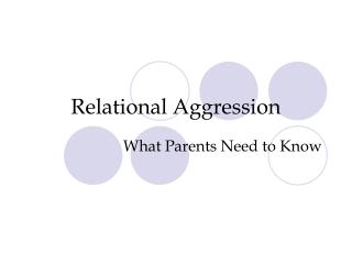 Relational Aggression