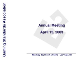 Annual Meeting April 15, 2003