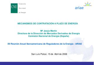 MECANISMOS DE CONTRATACIÓN A PLAZO DE ENERGÍA