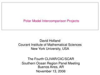 David Holland Courant Institute of Mathematical Sciences New York University, USA