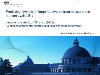 Predicting diversity of large herbivores from moisture and nutrient availability