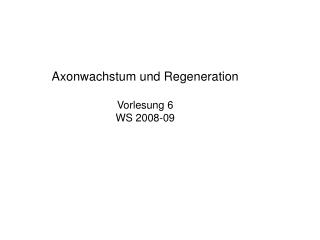 Axonwachstum und Regeneration Vorlesung 6 WS 2008-09