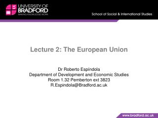 Lecture 2: The European Union