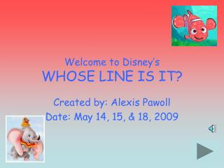 Welcome to Disney’s WHOSE LINE IS IT?