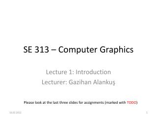 SE 313 – Computer Graphics