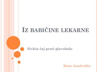 Iz babičine lekarne