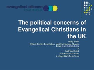 The political concerns of Evangelical Christians in the UK