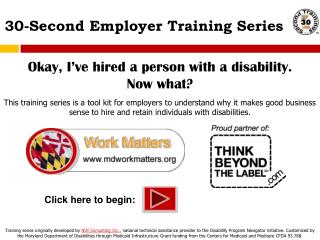 30-Second Employer Training Series