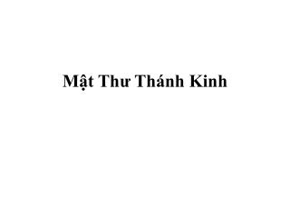 Mật Thư Thánh Kinh