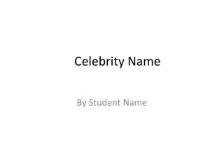 Celebrity Name