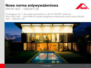 Nowa norma antywyważeniowa DIN EN 1627 – 1630:2011-09