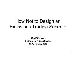 How Not to Design an Emissions Trading Scheme