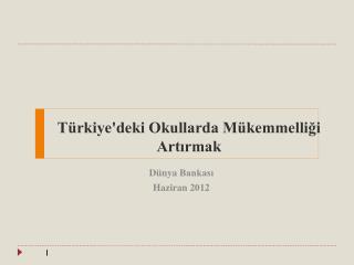 Türkiye'deki Okullarda Mükemmelliği Artırmak